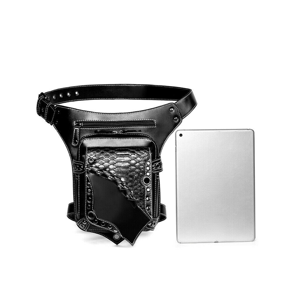 New PU Leather Gothic Steampunk Rock Punk Shoulder Crossbody Leg Waist Bags