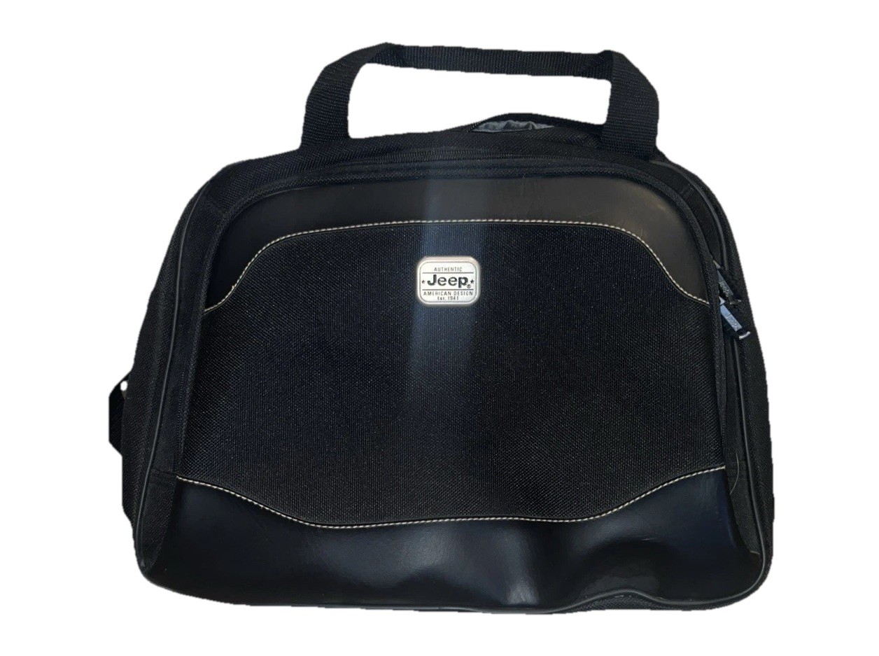 Jeep Authentic Messenger Bag Black Tool Equipment Shoulder Carry Bag Satchel Zip