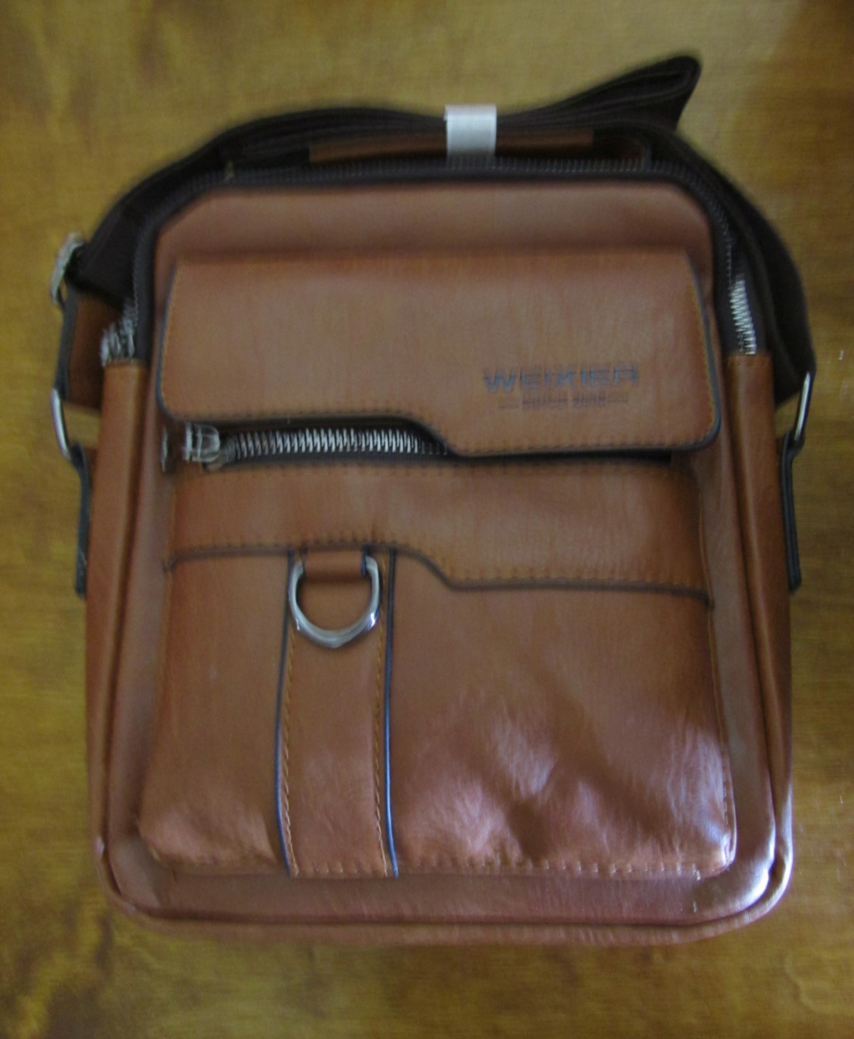 Genuine WEIXIER Leather PU Luxury Brand Men Crossbody Messenger Bag Business