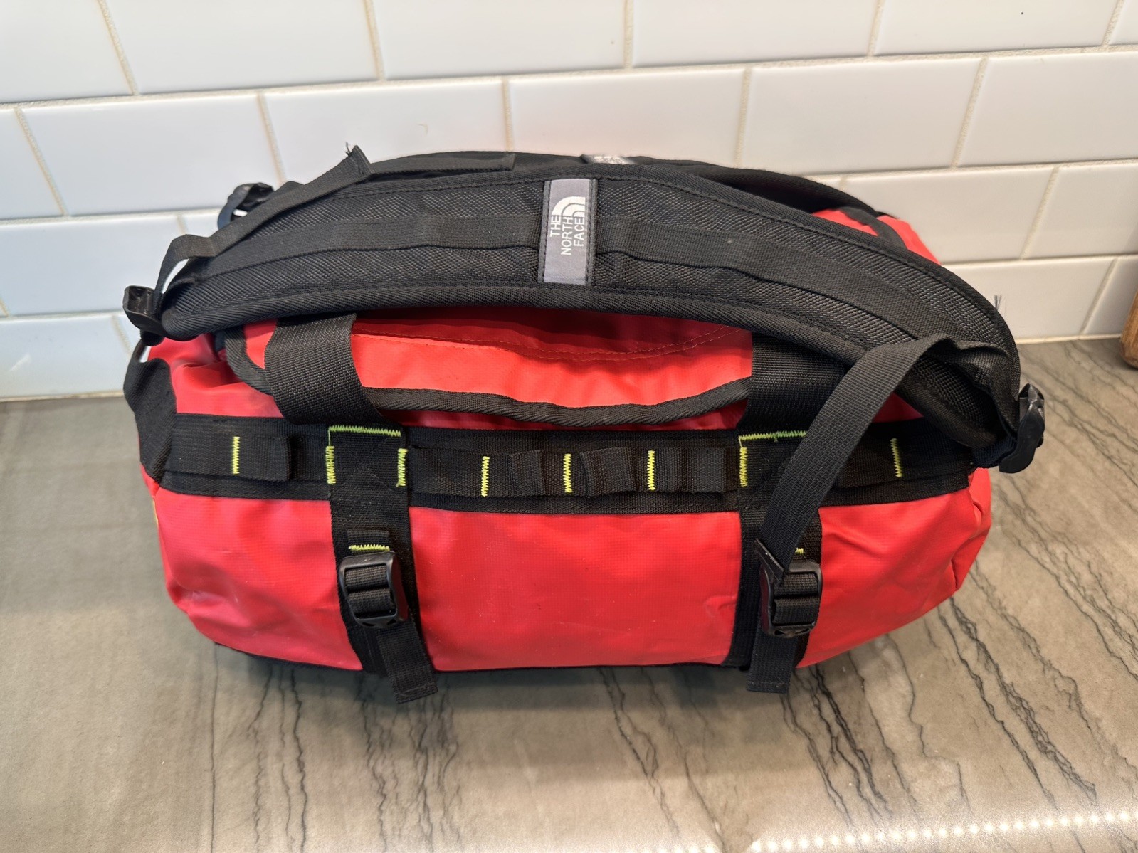 The North Face Base Camp Duffel Bag Small Red, Yellow & Black