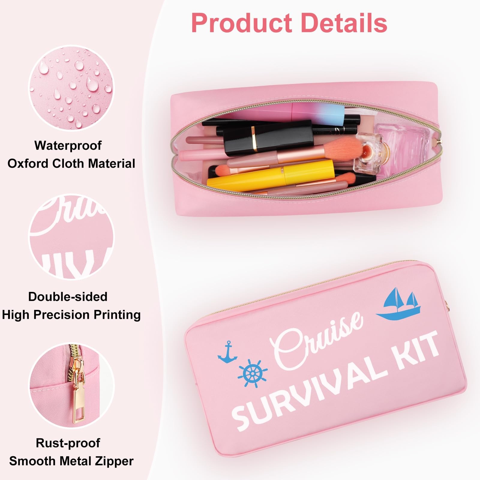 Heigebi Cruise Gifts for Women 9.4 x 5.1 x2.75 Inch, CRUISE SURVIVAL KIT