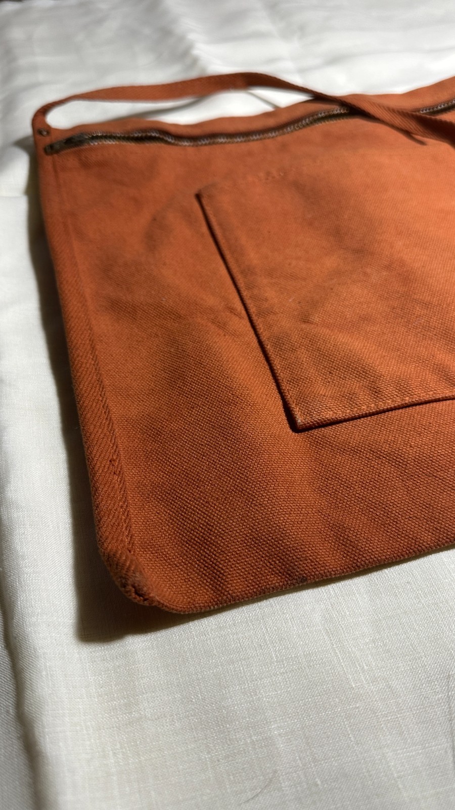 Kapital Burnt Orange Canvas Zip Square Shoulder Bag