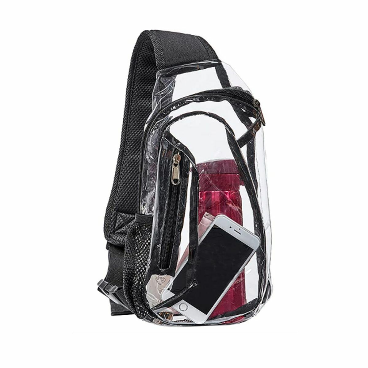 Adjustable Clear PVC Sling Bag Transparent Stadium Shoulder Crossbody Backpack