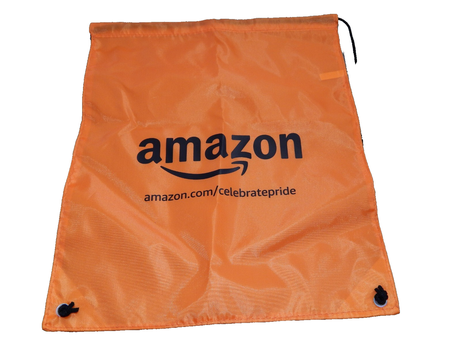 AMAZON CELEBRATE PRIDE LGBTQ+ ORANGE DRAWSTRING BAG BACKPACK ECO FRIENDLY NEW
