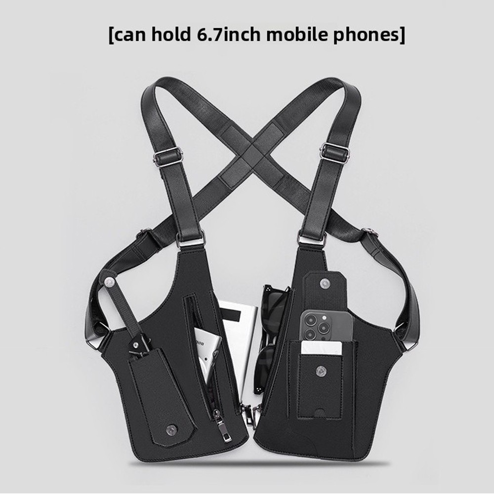 Adjustable Anti-Theft Underarm Shoulder Bag PU Leather Wallet Holster Bag