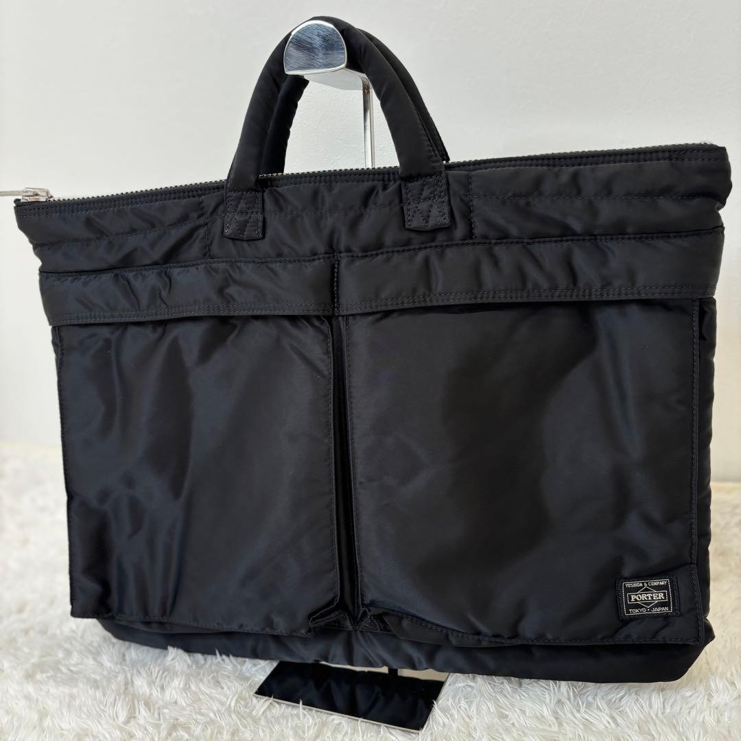 Authentic Porter Black Tanker Briefcase, 34cm x 46cm, Minimal Wear, Mens Bag