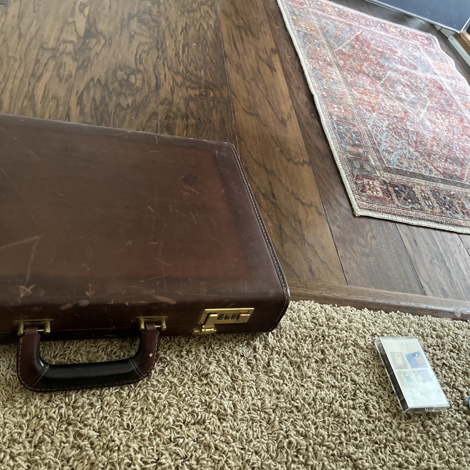 Coach Vintage Briefcase Brown Leather, Hard-Sided with Brass Combo Locks Attache