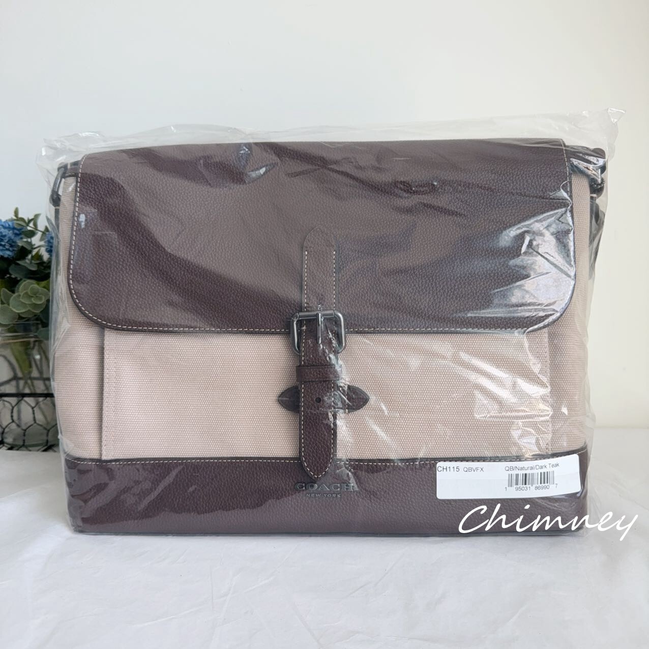 Coach Hudson Messenger Crossbody Bag Men’s Beige/Brown Canvas CH115