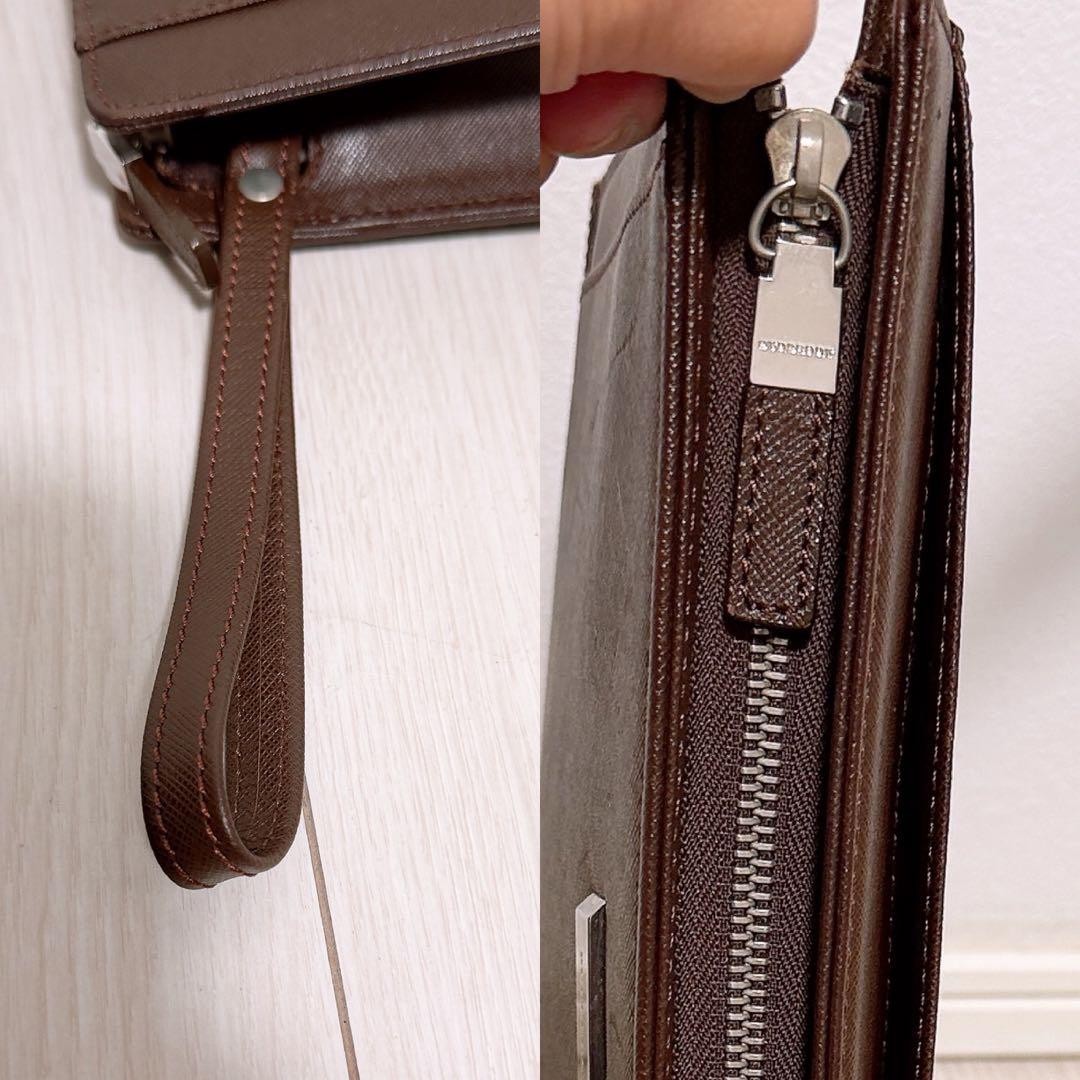 Authentic Burberry All Leather Brown Clutch Bag, 18cm x 28cm x 6cm, Excellent Co