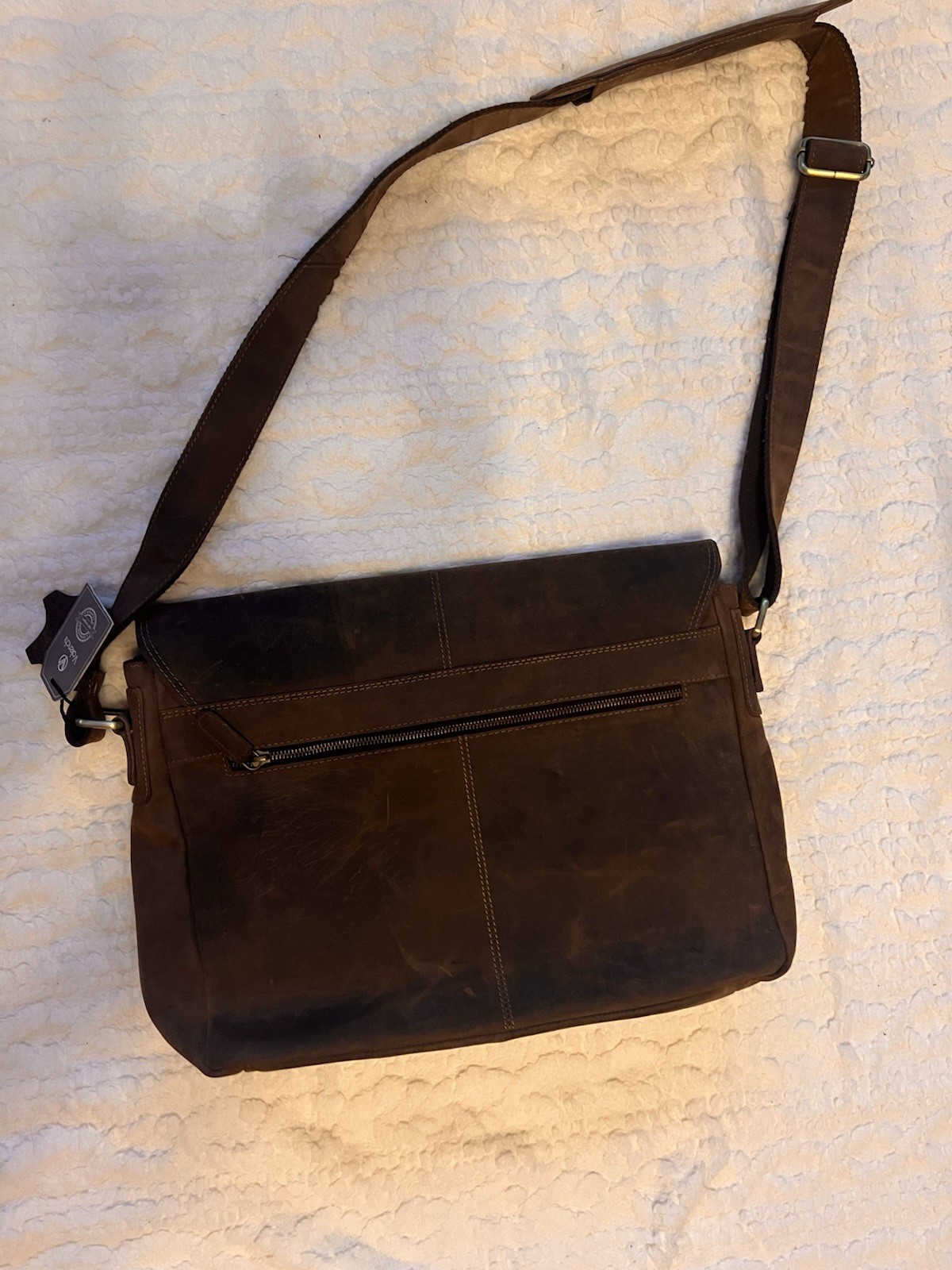 Valenchi Brown Messenger Bag for Men Magnetic Zip Adjustable Strap Inner Pockets