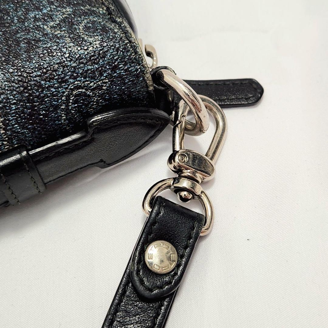 ETRO Paisley Leather Wallet Second Bag Organizer Clutch 5cm Depth
