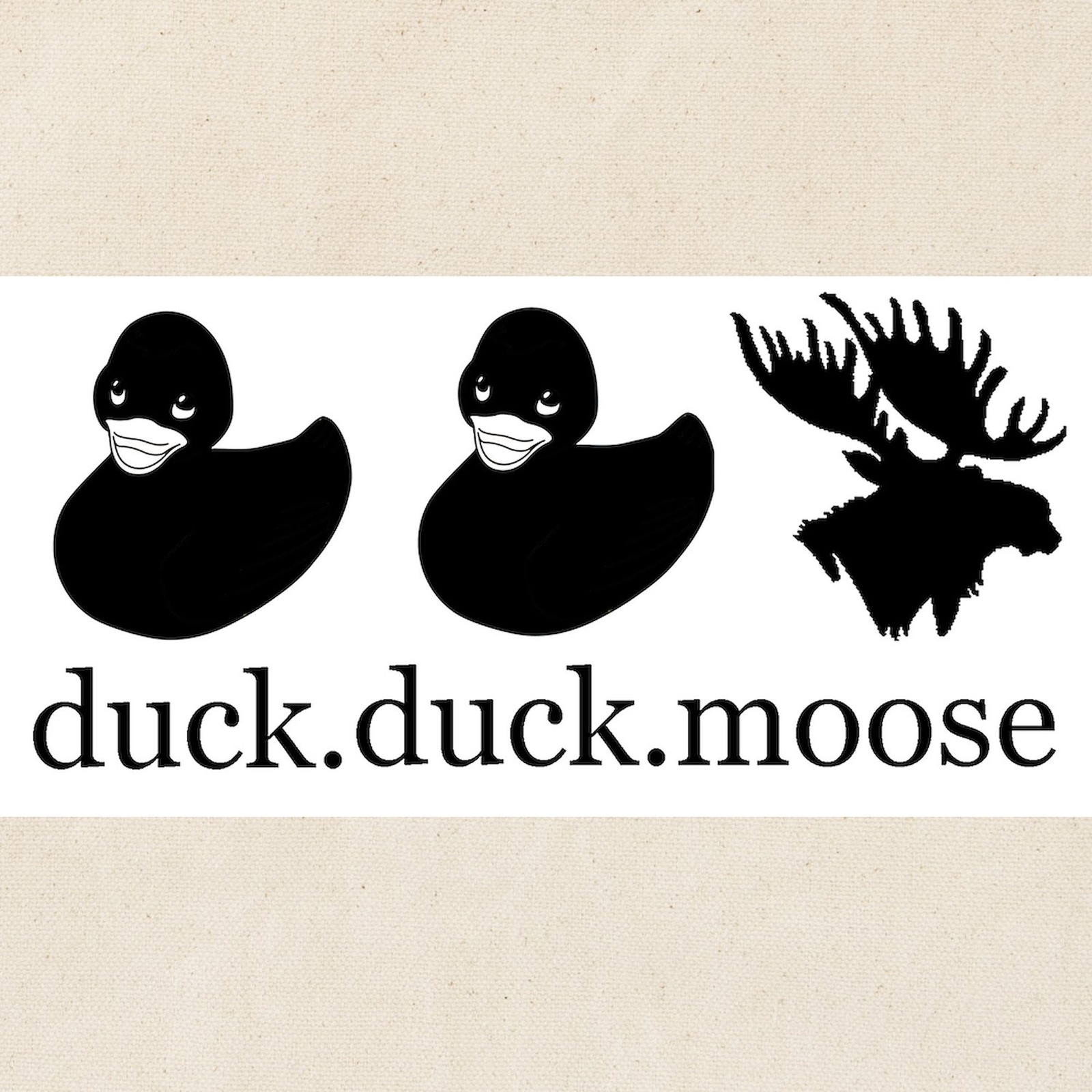 CafePress Duck Duck Moose Natural Canvas Tote Bag, Cloth Shopping Bag (65744394)