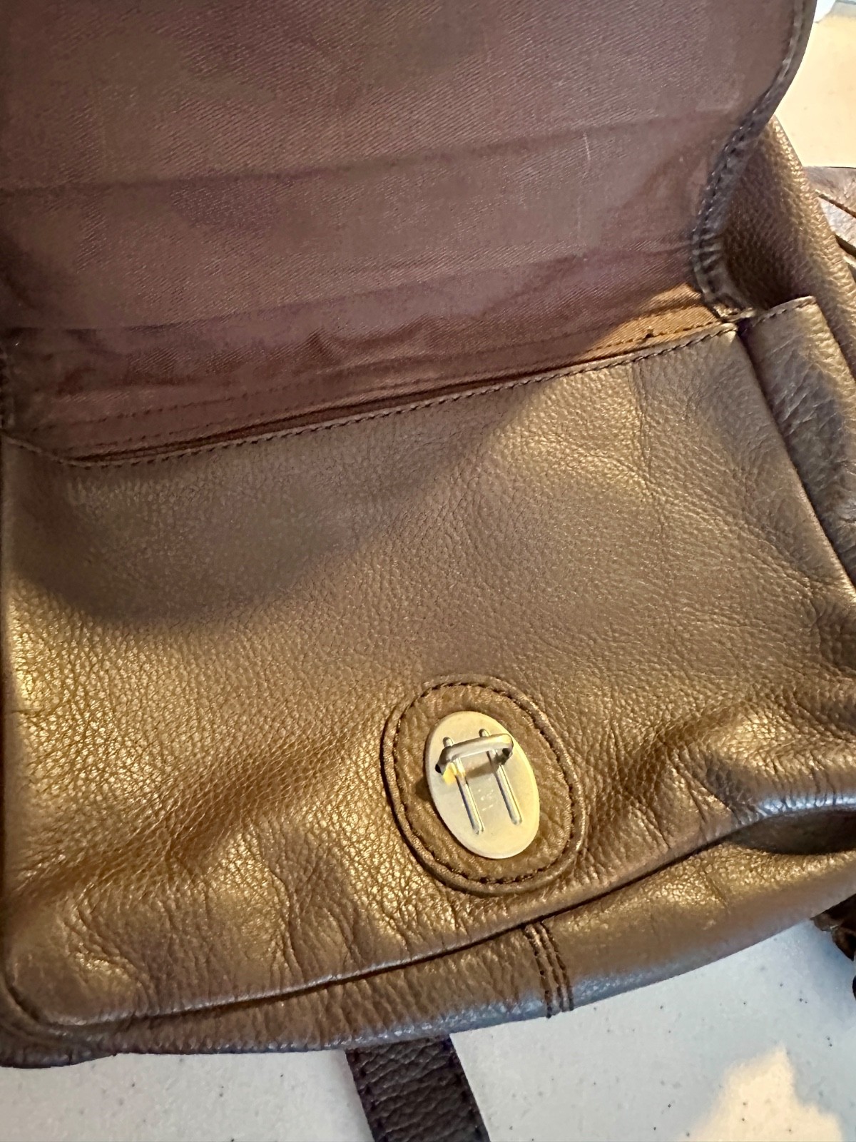 GENUINE LEATHER UNISEX BACKPACK CHOCOLATE BROWN w Multiple Pockets & Drawstring