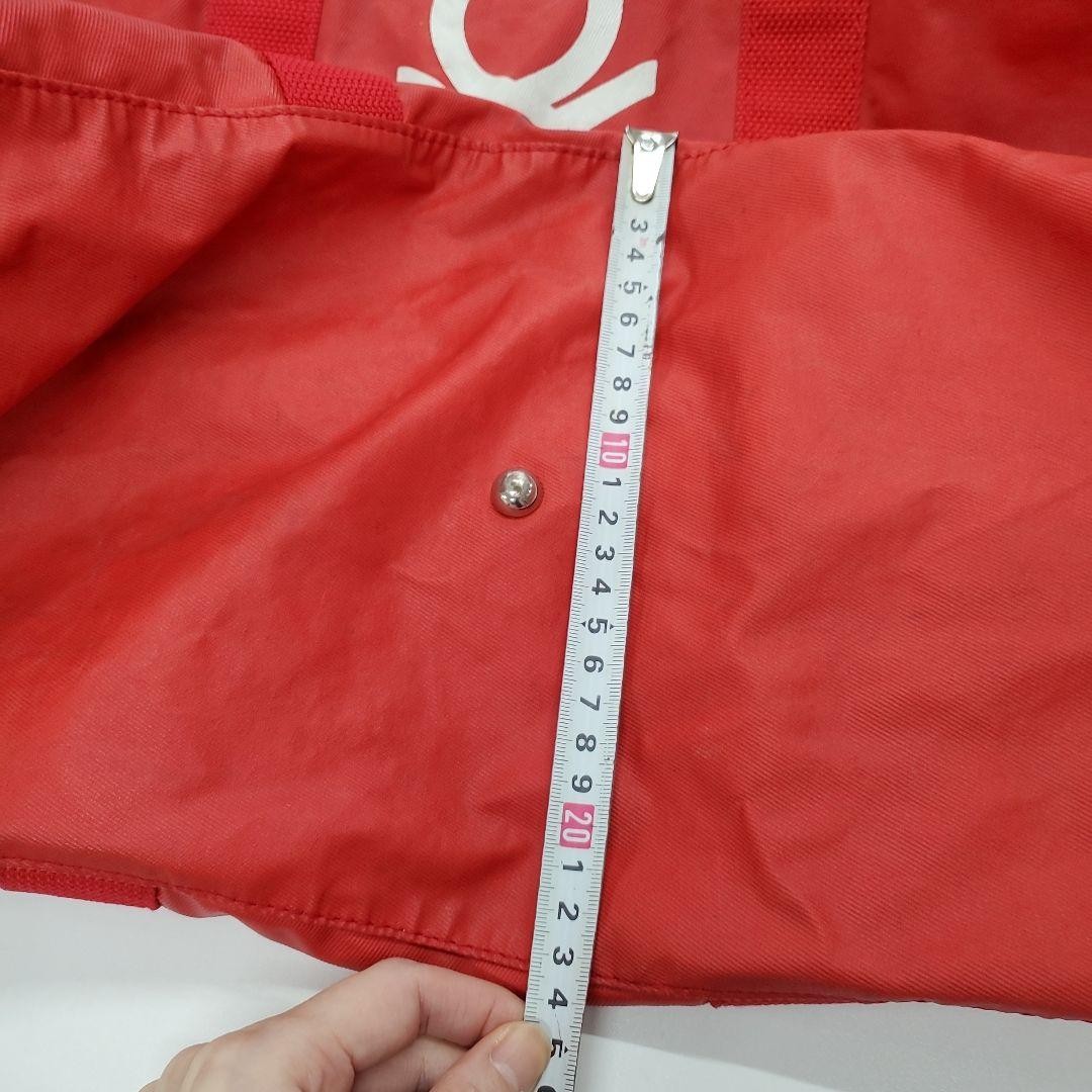 Benetton Iconic Logo Duffel Bag Tote Nylon 90s Vintage Red x Green