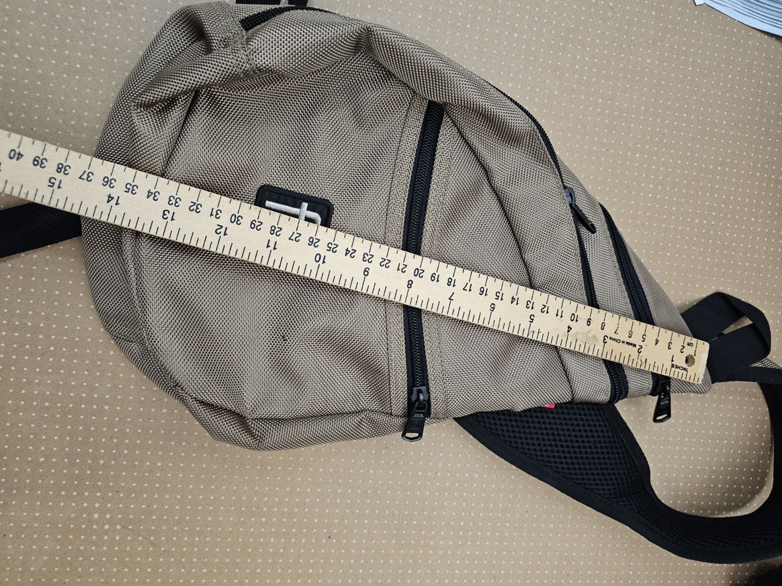 Sling Bag FUL Shoulder Backpack Adjustable Strap Beige Crossbody Hike Camping
