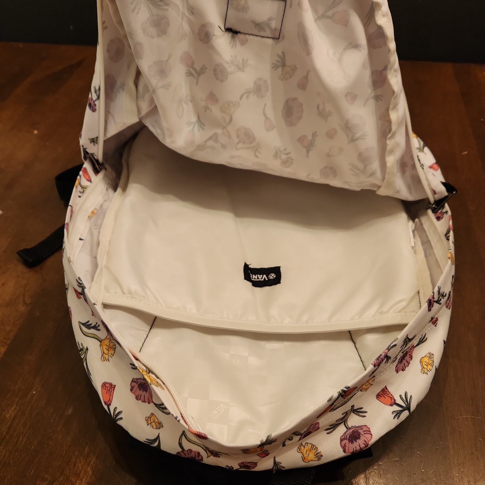 Vans Old Skool Floral White Backpack Flowers Laptop School Bag