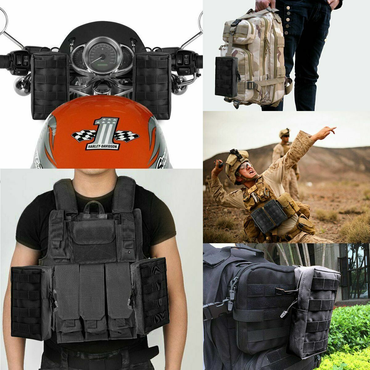 Tactical Molle System Medical Pouch EDC Accessory Waist Pack Airsoft Hunting Bag