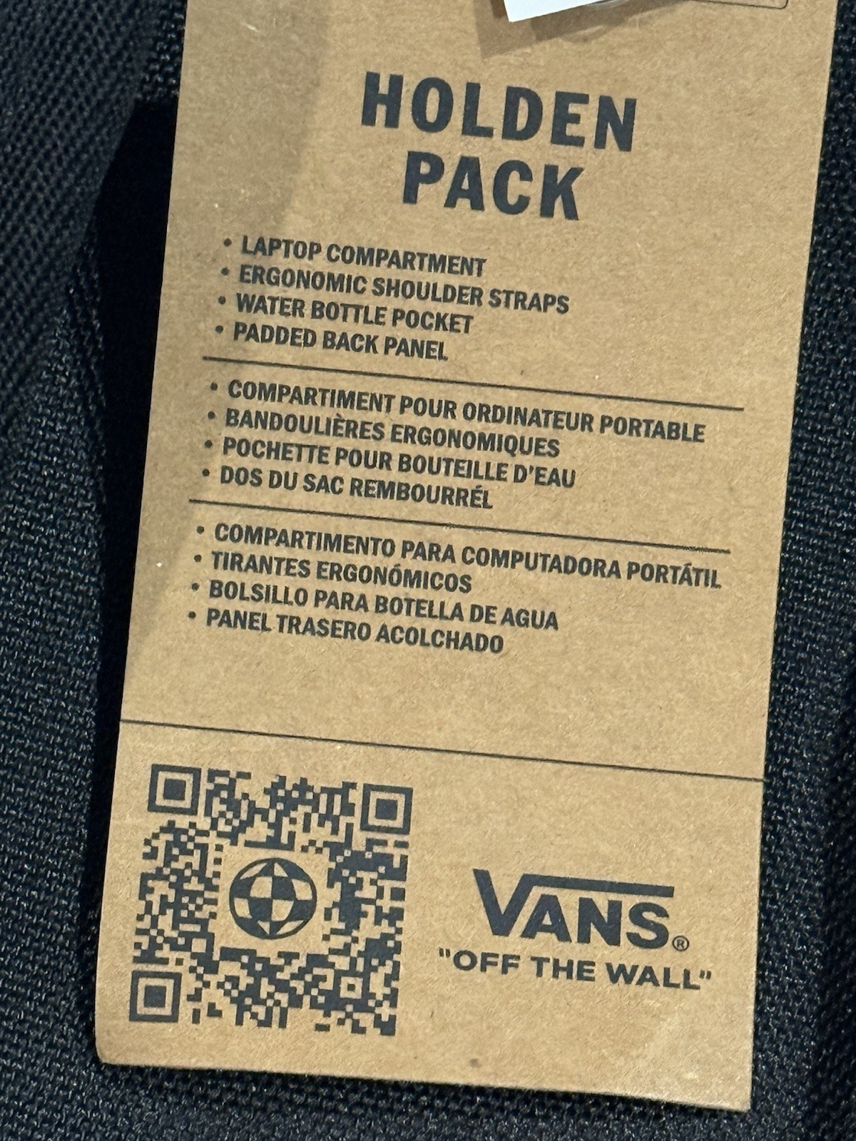 Vans Holden Adjustable Padded Backpack Rucksack Bag Blue New