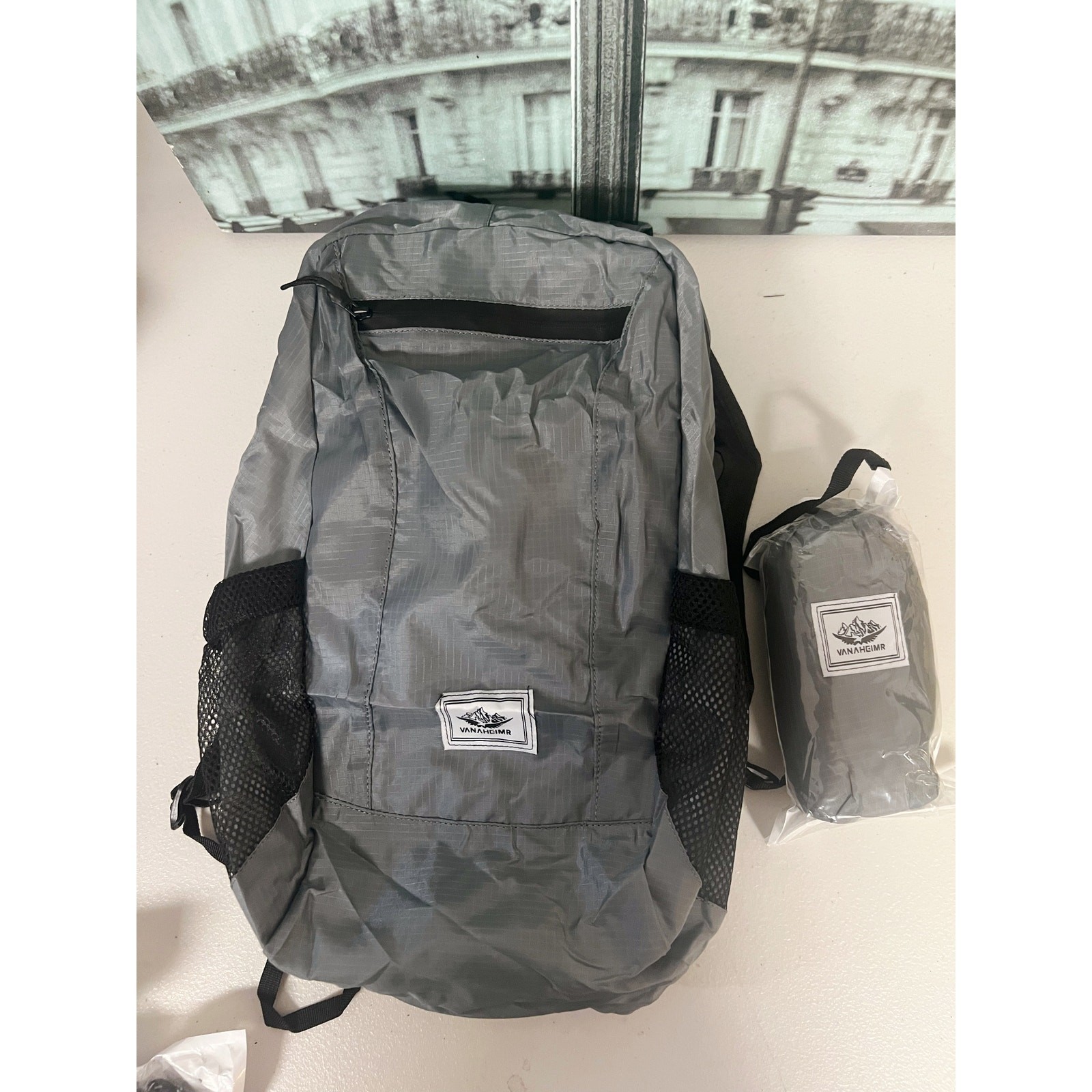 Foldable Outdoor Set UPF50+ Bucket Hat + Waterproof Backpack Unisex Travel Kit