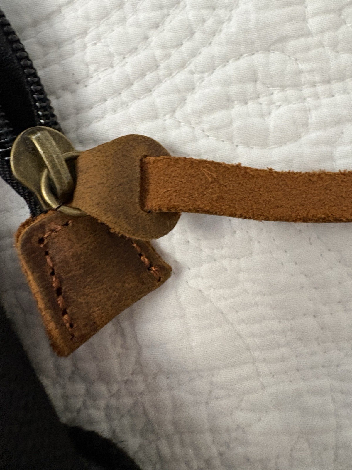 Augur Men’s Canvas Bag Leather Accent Black & Brown Shoulder Strap