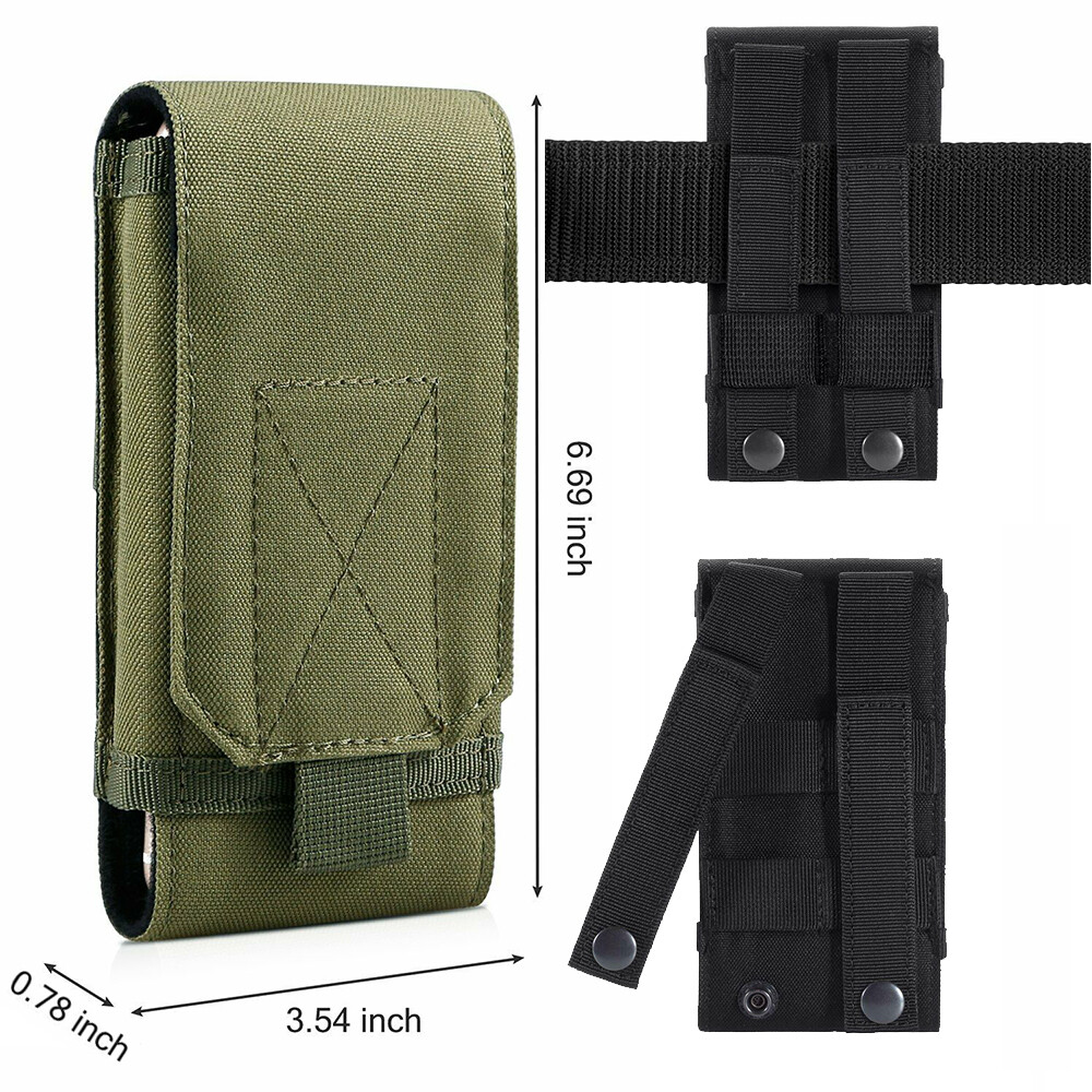 Tactical Molle Phone Holster Pouch Universal Belt Waist Bag For Up To 6.5″ Phone