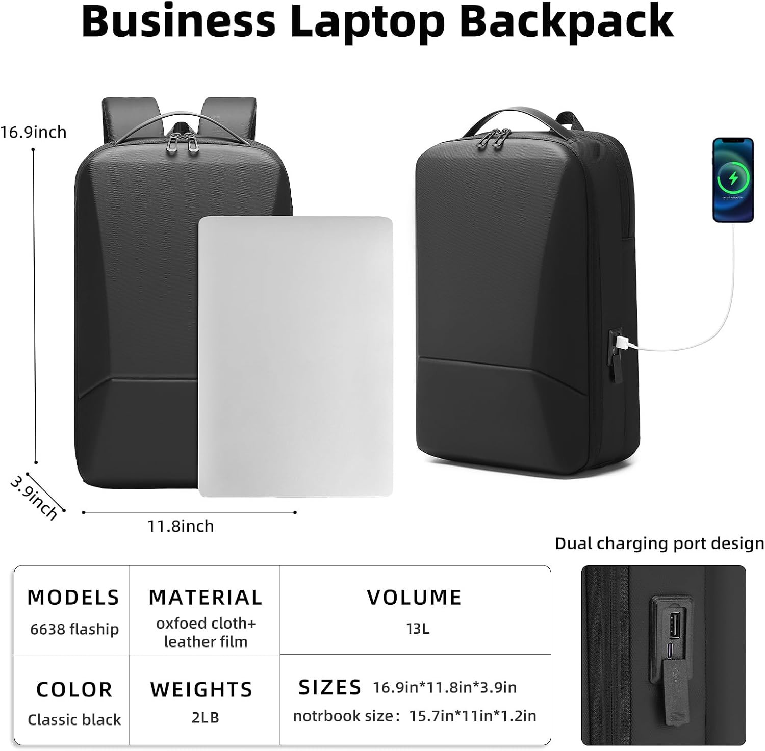 Hardshell Shoulder Backpack for Men Tactical Crossbody Waterproof Travel Sport C