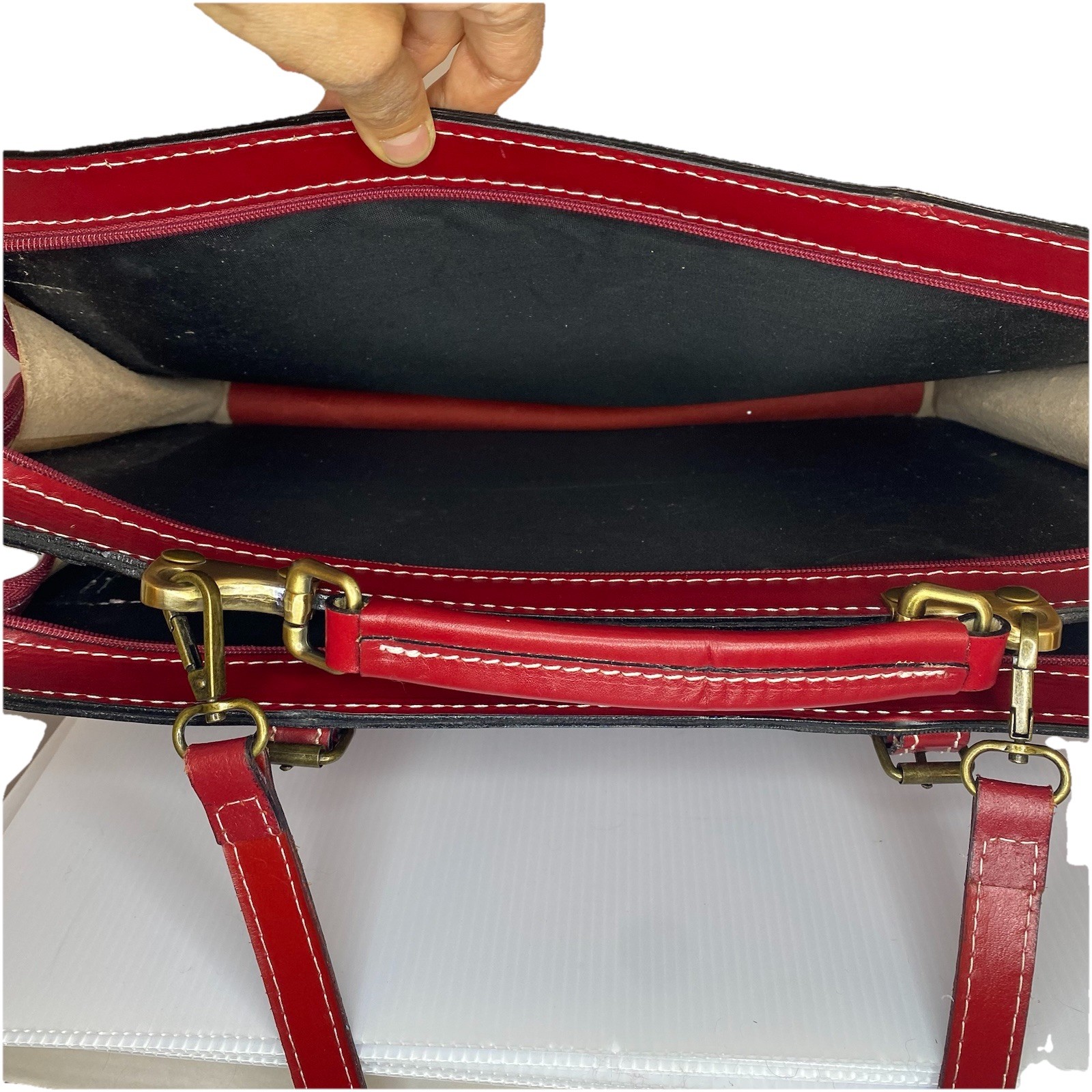 Vintage Firenze Leather Italian Laptop Briefcase Bag Black