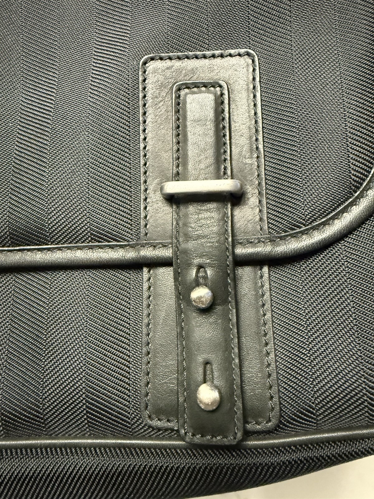Ghurka Black Messenger Bag, Zip & magnetic Buckle Closure, Adjustable Strap