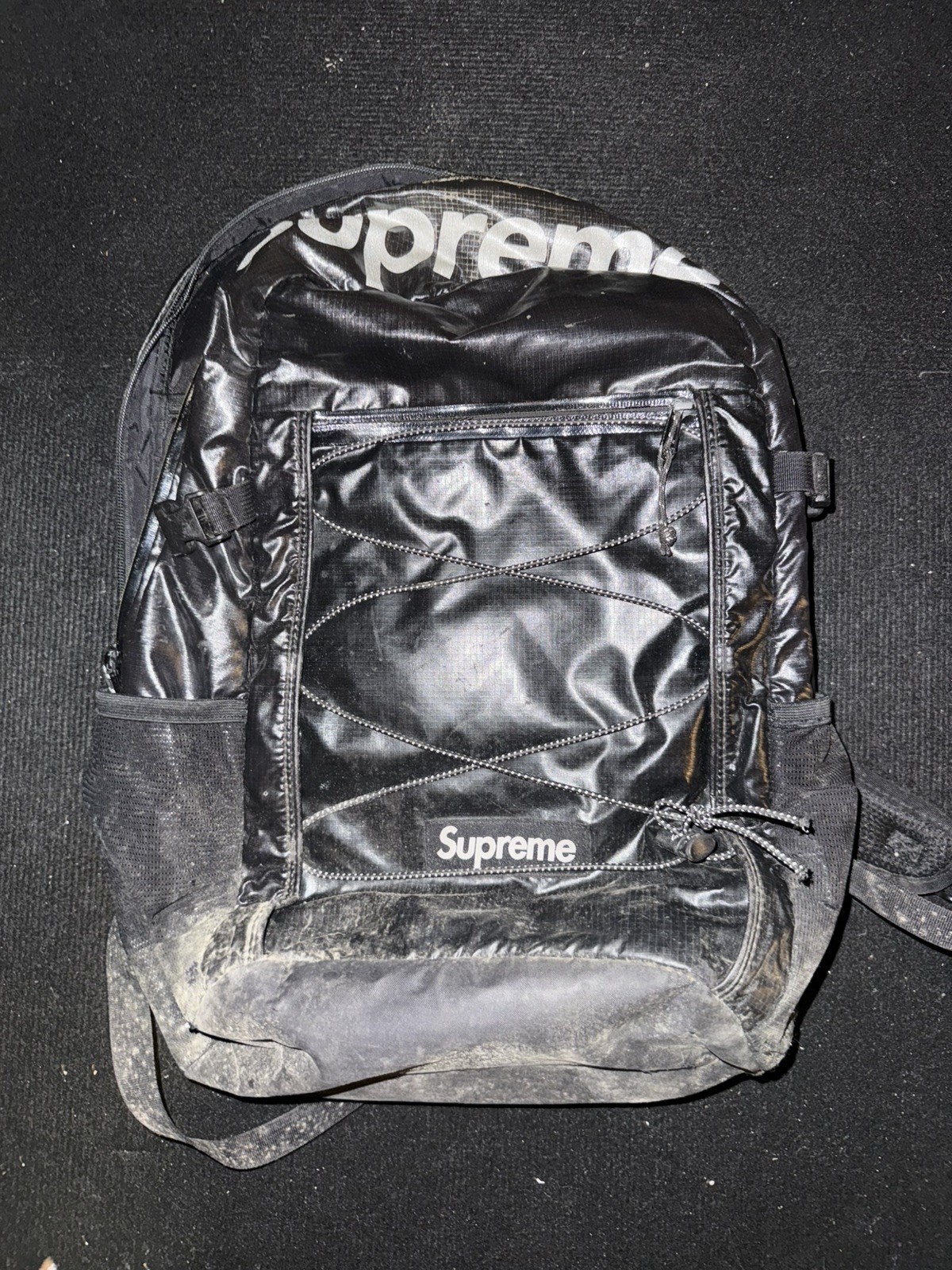Supreme Cordura FW17 Ripstop Nylon Backpack Black – 100% Authentic – Used