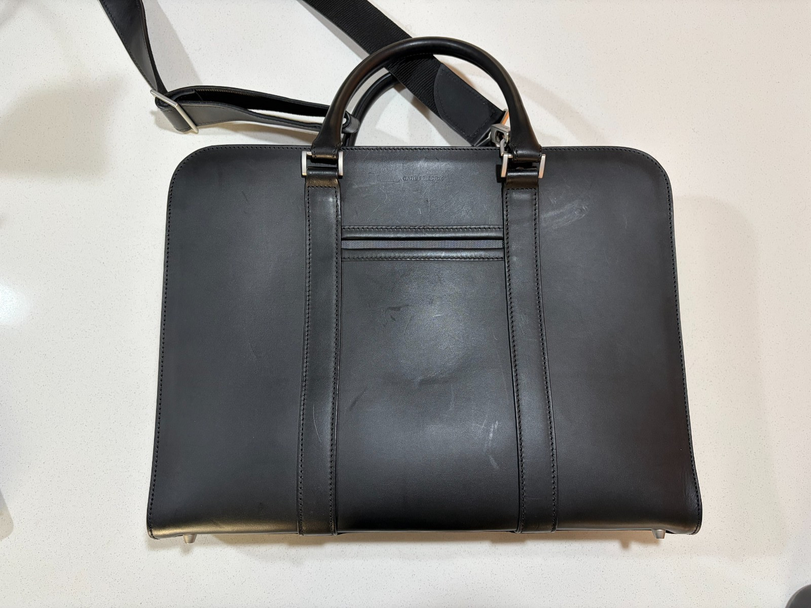 Carl Friedrik Palissy Briefcase – 10L – Black Smooth Vachetta Leather