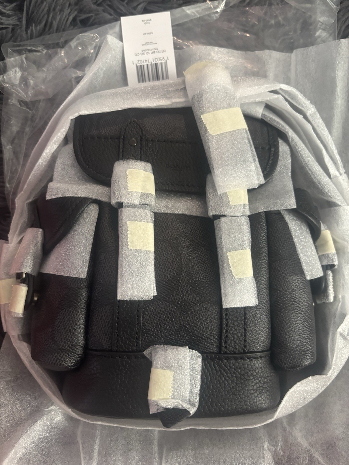 NWT!!! COACH HITCH BACKPACK 13 Signature Canvas CHARCOAL