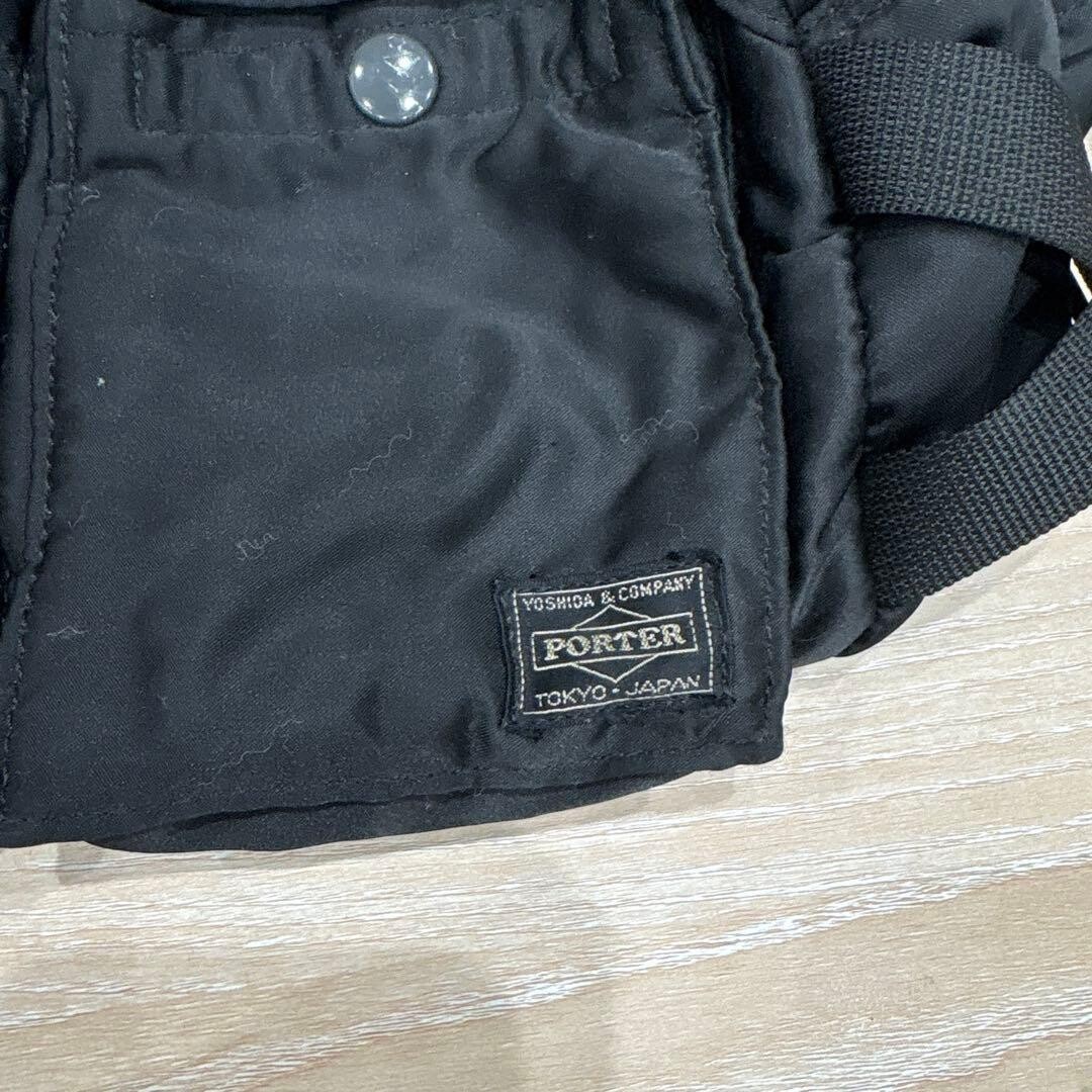 Porter Tanker Waist Bag Black Nylon Crossbody Shoulder Bag Japan 27cm 15cm