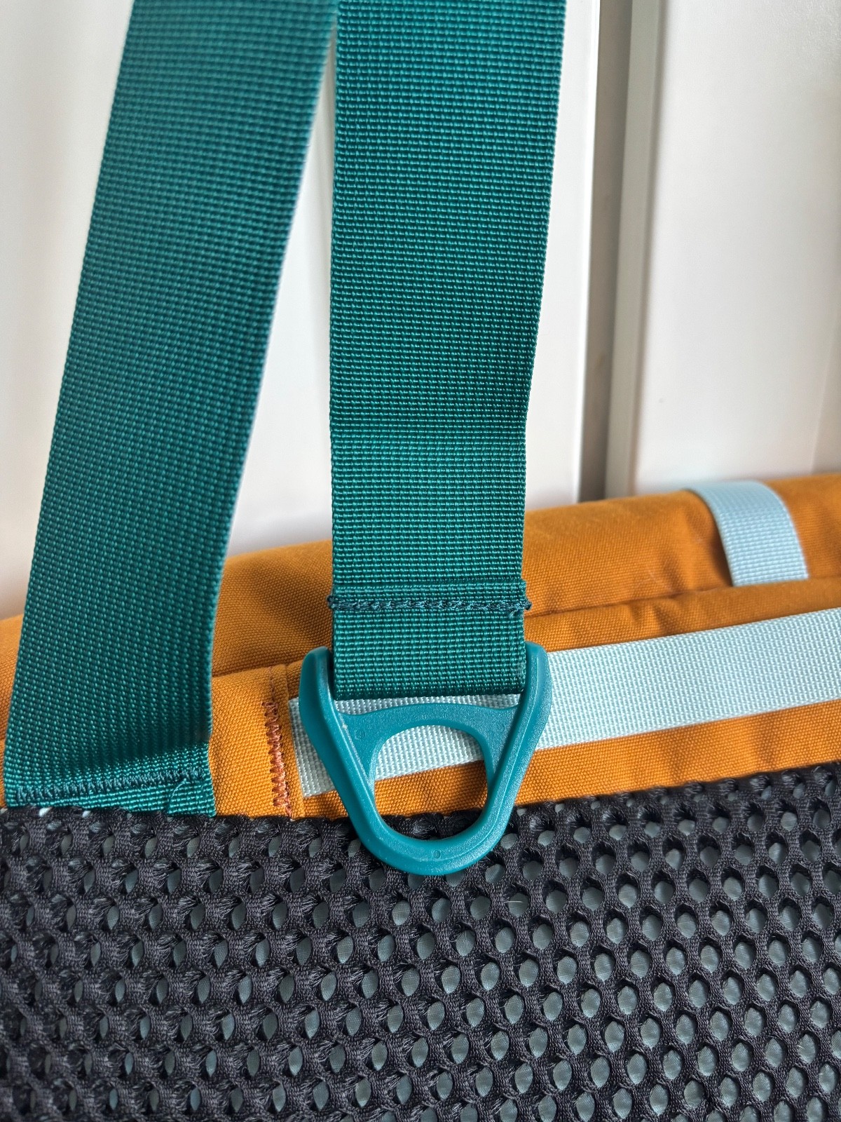 Cotopaxi Chuspa 15L Mustard Yellow Teal Messenger Laptop Travel Bag