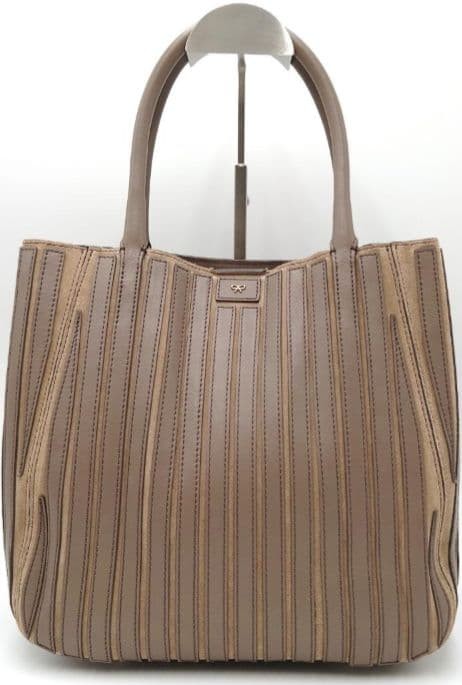 Anya Hindmarch Belvedere 2Way Leather Tote Bag Beige 28cm 30cm Designer Rare