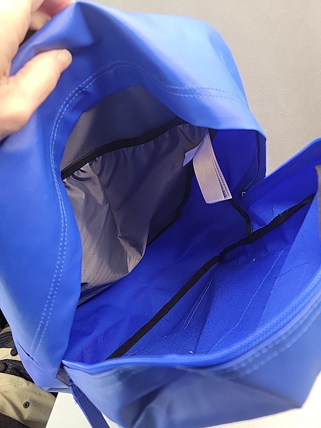 RARE JanSport Coated Royal Blue Backpack Hyperbreak Bag Water Bottle Holder