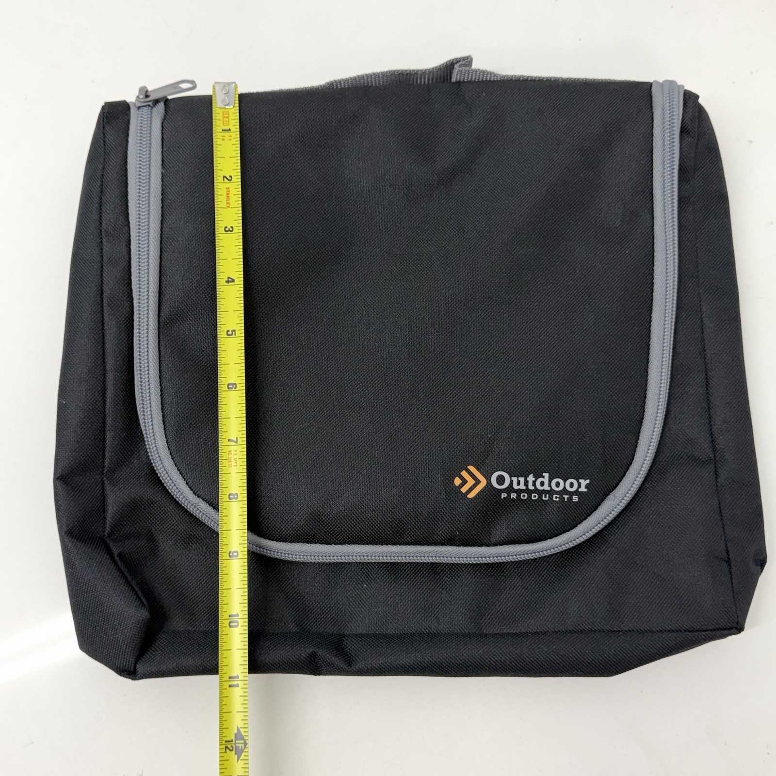 Outdoor Products Small Black Bag Zip Up Utility Travel Pouch with Hanging Handle