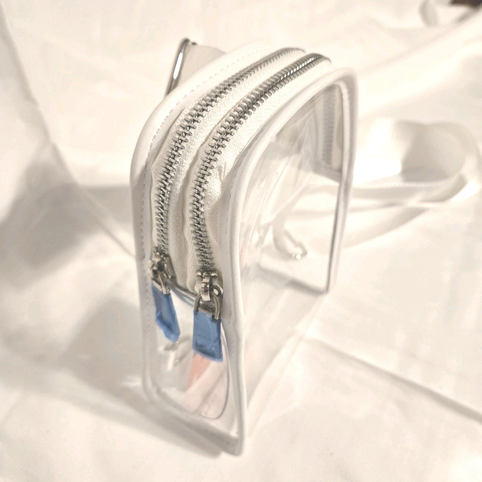 INICAT Unisex Stadium Approved Adjustable Transparent Crossbody Chest Bag White