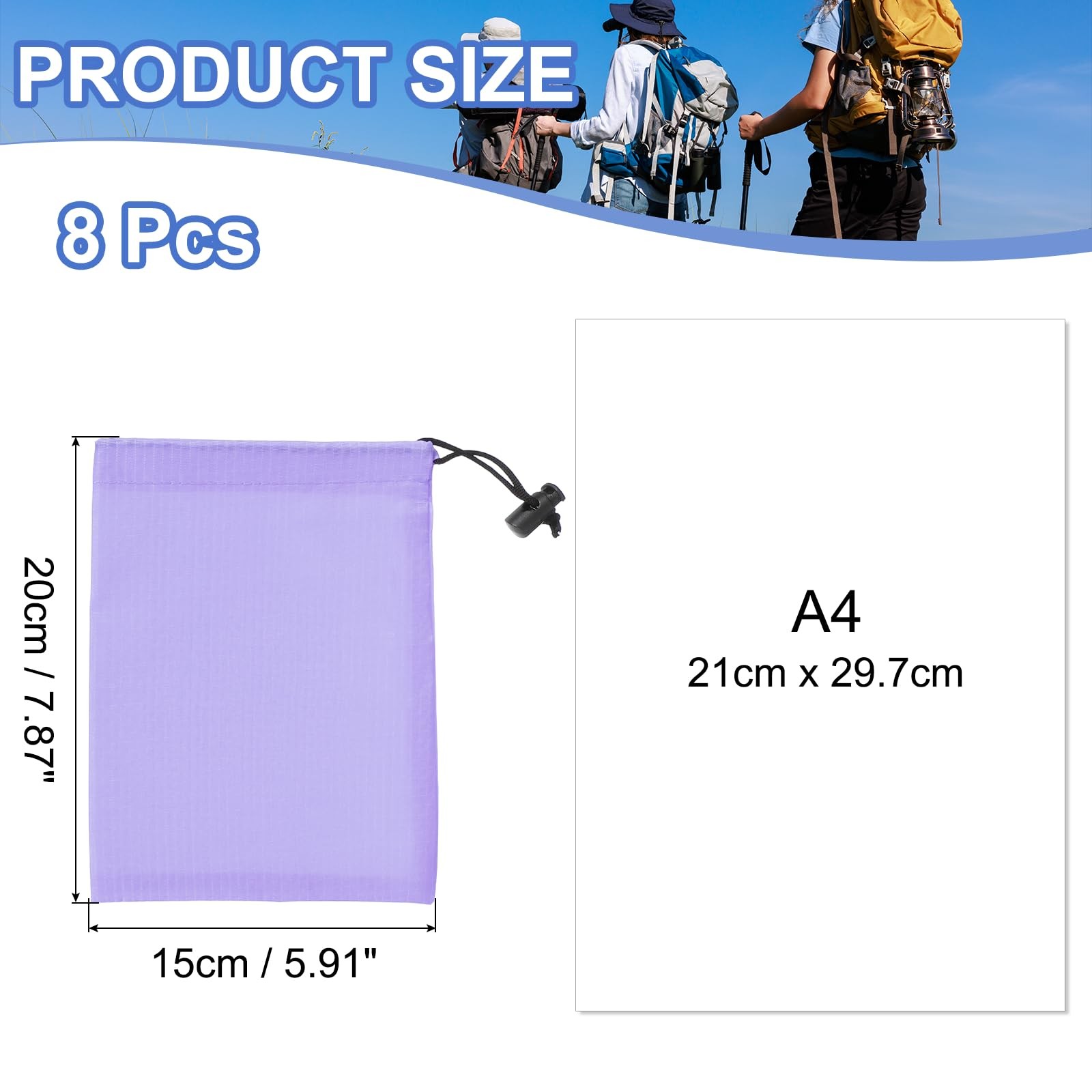 YELARXI Drawstring Bag with Toggle, Stuff Sack String Waterproof Travel Stora…