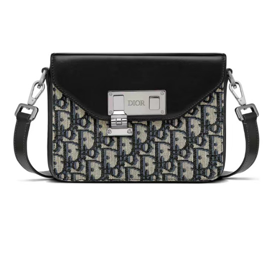 DIOR Lock Leather Crossbody Bag Medium Men’s 7.5*1.6*5.5 in