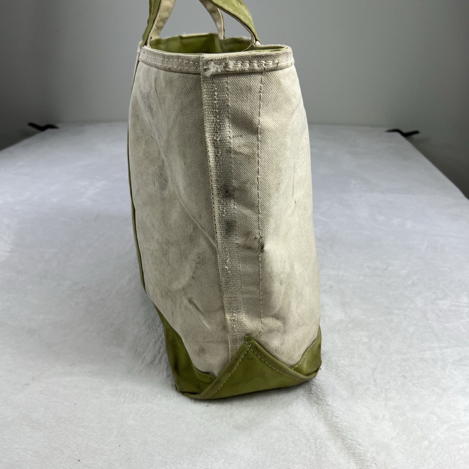 Vintage Distressed LL Bean Large “Nichole” Zipper Top Boat And Tote Canvas Bag