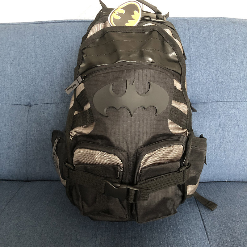 Black Knight Bat Batman Backpack Outdoor Travel Shoulder Bag Large Knapsack Gift