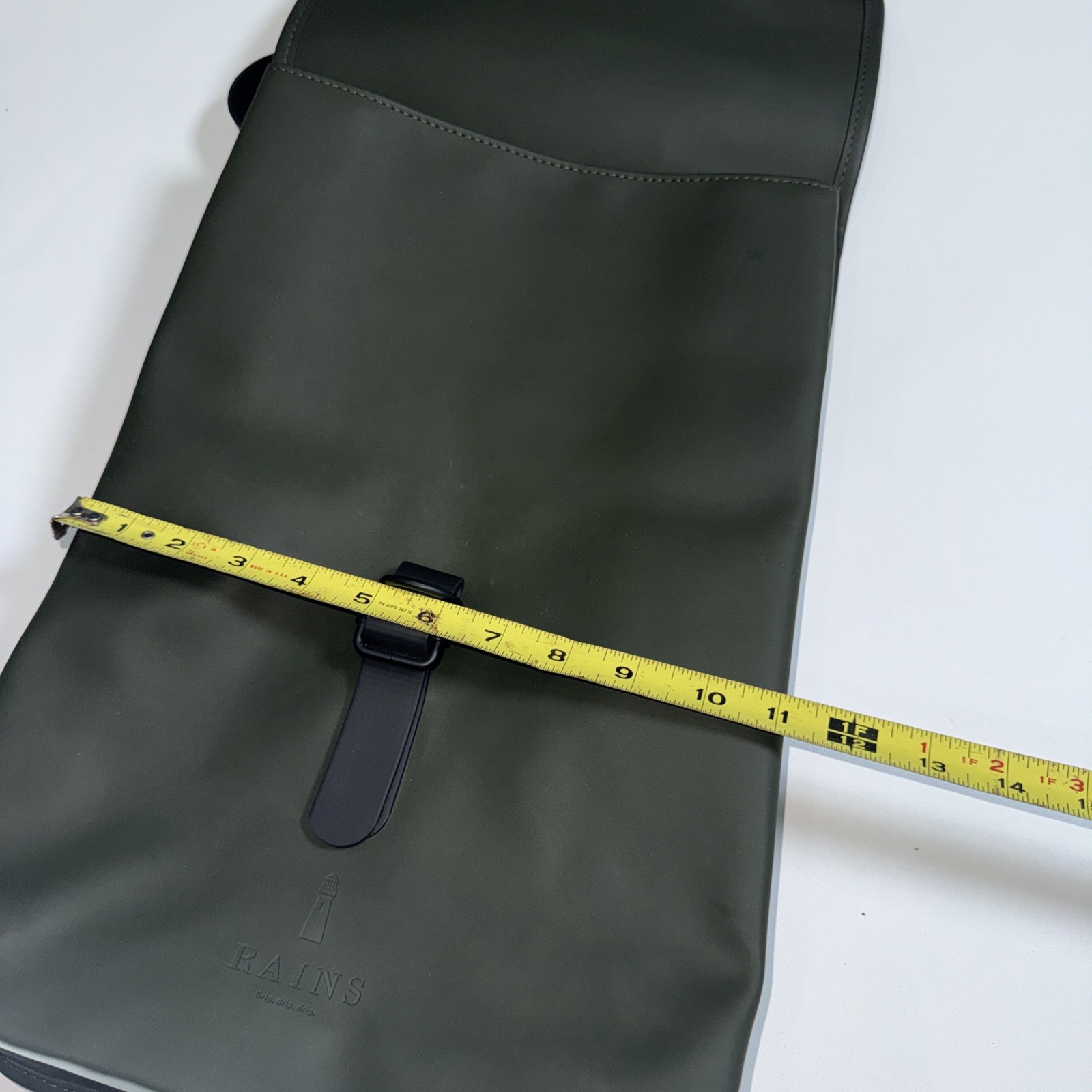 Rains Backpack Waterproof Matte Green Work School Computer Day Rucksack Bag