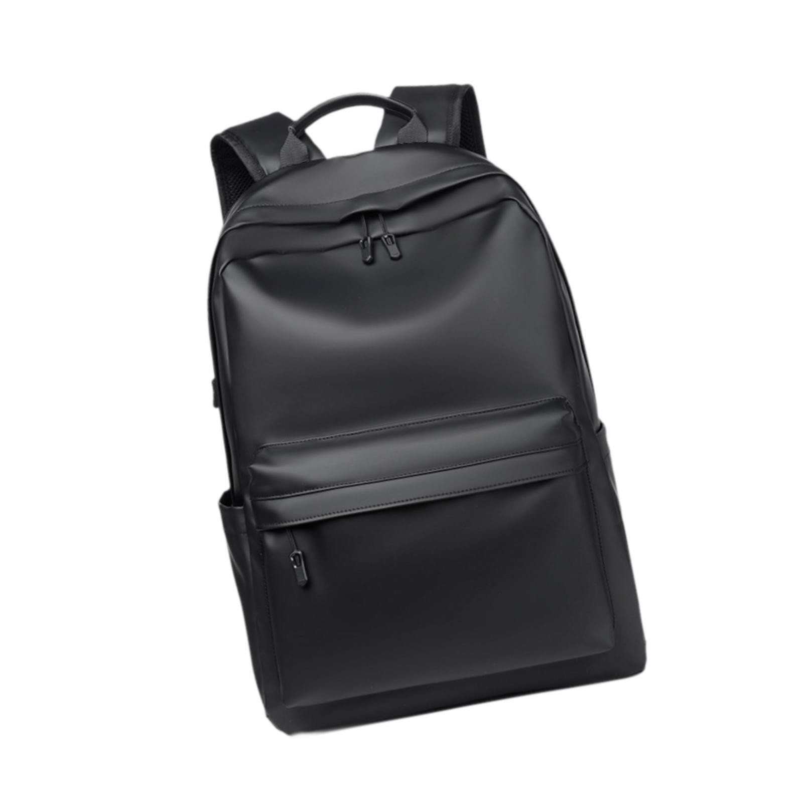 Men Pu Leather Backpack Waterproof 15.6″ Black Laptop Bag High Quality Fashion