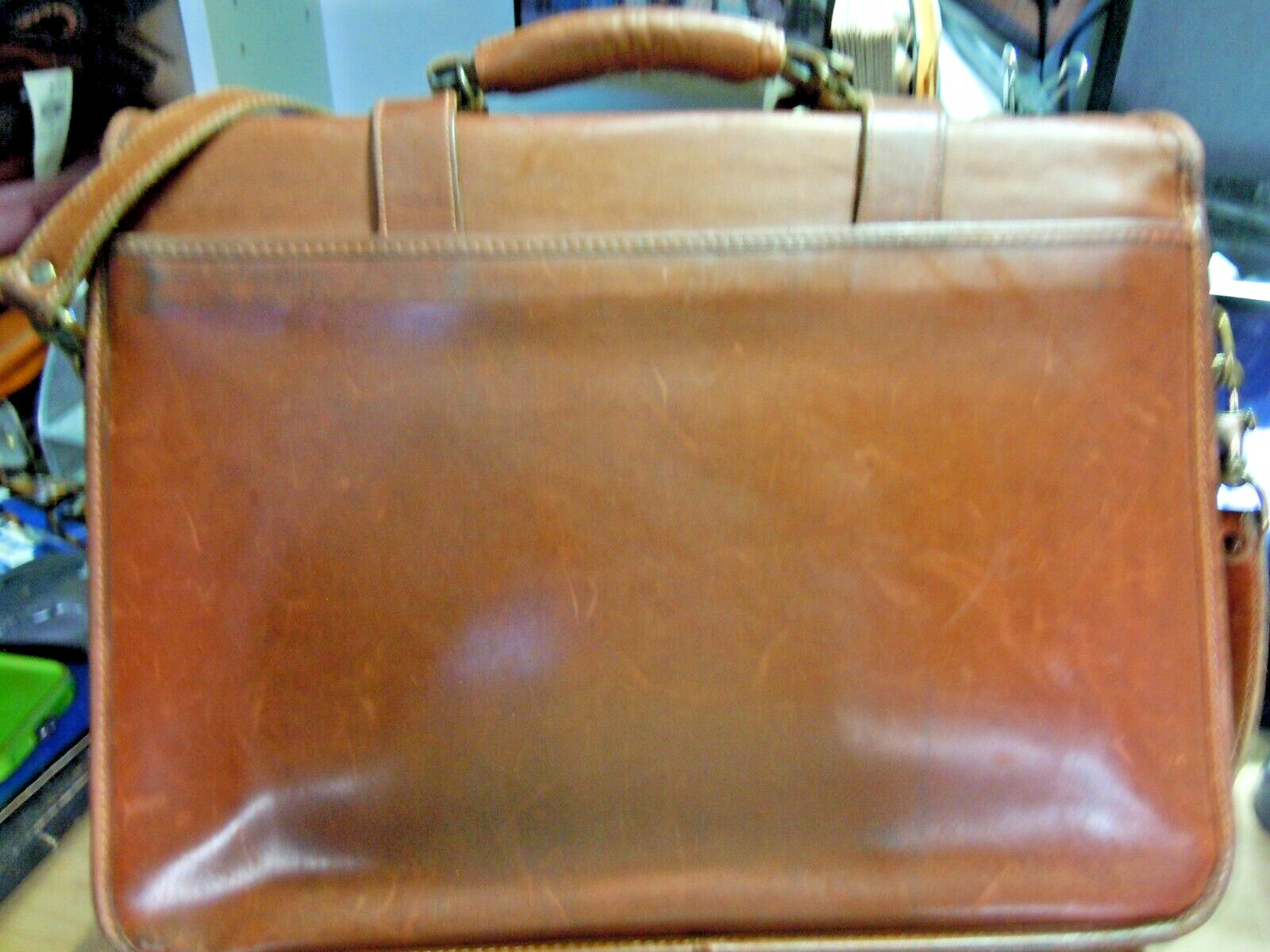 VTG KORCHMAR SCHLESINGER BELTED LEATHER BRIEFCASE USA #7