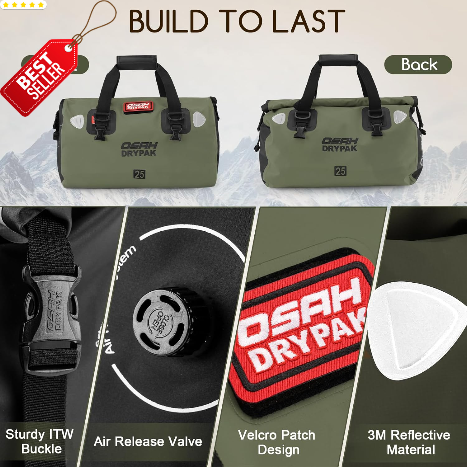 Waterproof Duffel Bag – Motorcycle Dry Bag Tail Bag with Large Storage Space, Wa