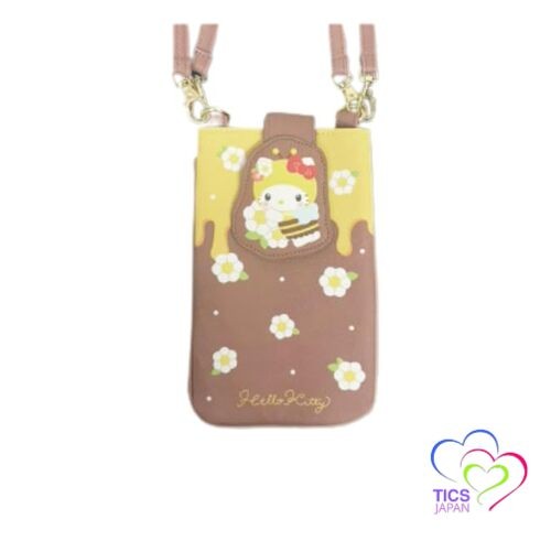 Sanrio 2-Way Pochette with Bee and Hello Kitty Design Approx. H18.5 x W12cm