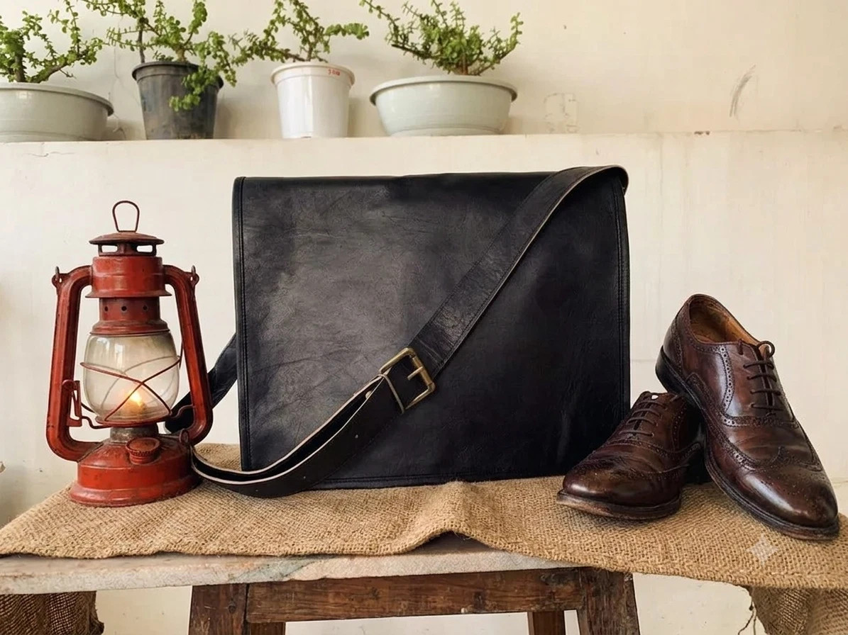 Vintage Brown Pro Max Leather Laptop Satchel Messenger Bag for Men New
