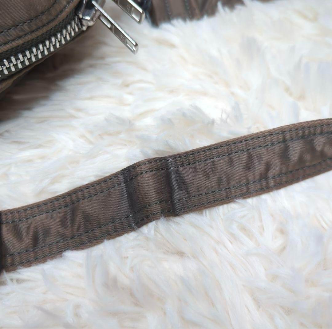 PORTER Tanker Oval Shoulder Bag Silver Gray Yoshida Japan Kaban Rare Used
