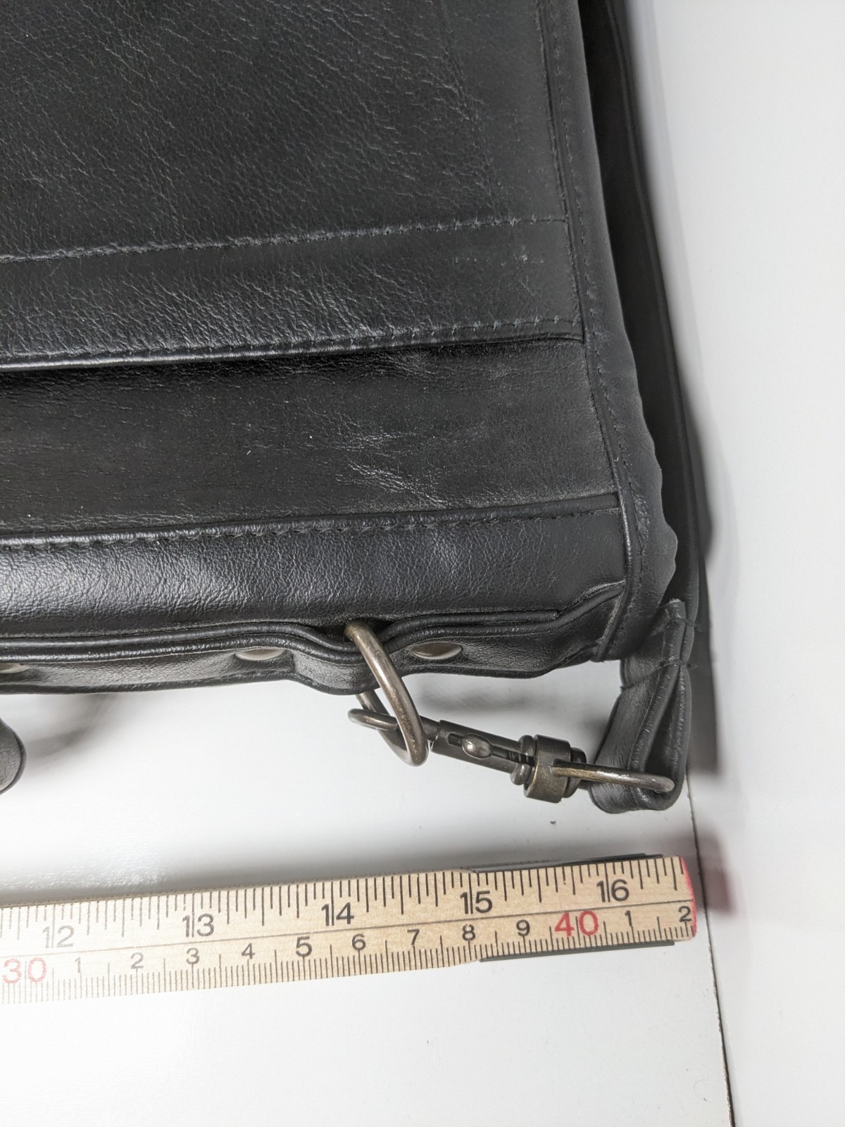 BILL BLASS Black Leather Laptop Messenger Travel Briefcase Shoulder Bag VTG