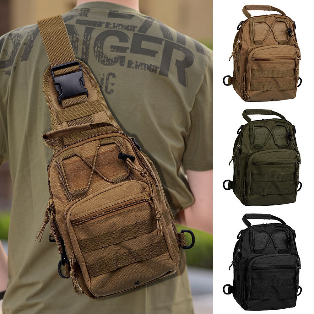 Mens Tactical Military Crossbody Shoulder Bag Chest Pack Camping Hiking Backpack